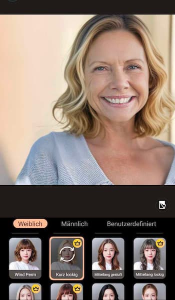 PhotoDirector - Frisuren testen